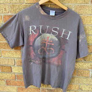 2010 Rush Time Machine Tour Band Promo T Shirt Large Gray Distressed